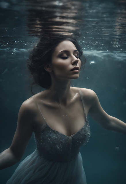 Download free HD stock image of Ai Generated Woman Free ai generated woman underwater illustration
