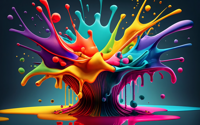 Ai Generiert, Farbe, Spritzen, Bunt
