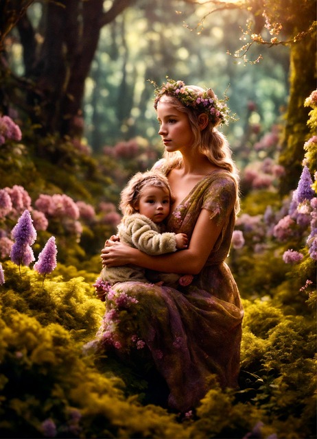 Free ai generated flowers mother illustration