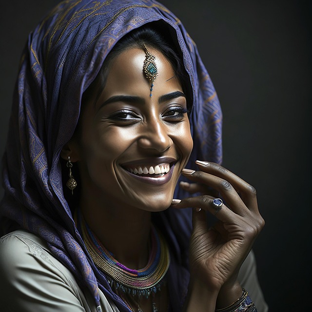 Free ai generated girl veil illustration