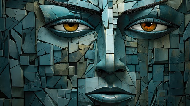 Free ai generated face geometric illustration
