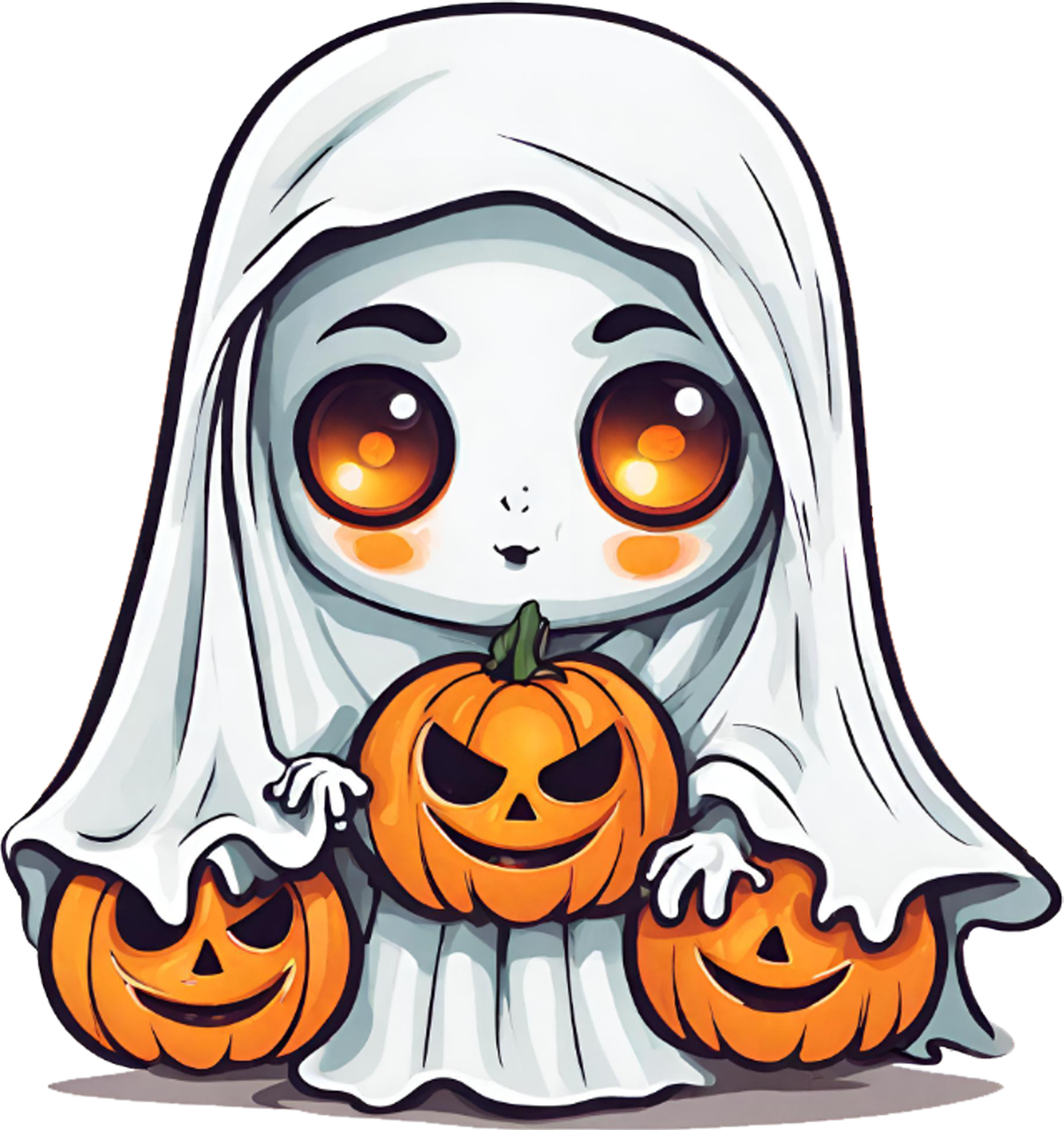 Pijama Infantil Halloween Honganda - Estampa Fantasma E Abóbora Em Cetim
