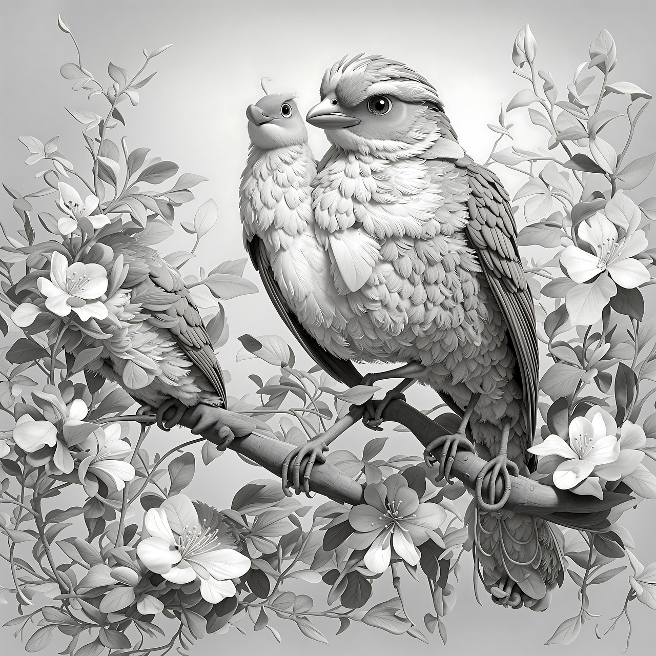 Download Ai Generated Birds Tree Royalty Free Stock Illustration