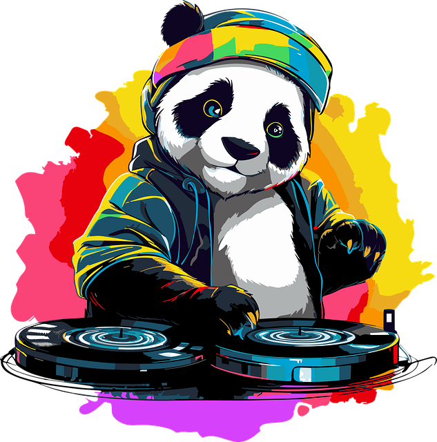 Free ai generated panda dj vector