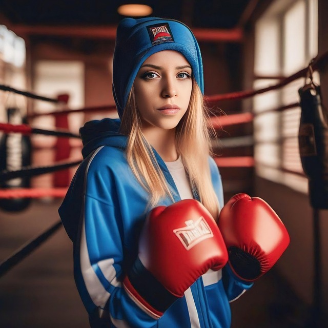 Free ai generated woman boxer illustration