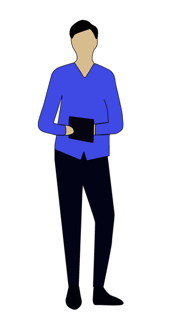 Free man tablet work illustration