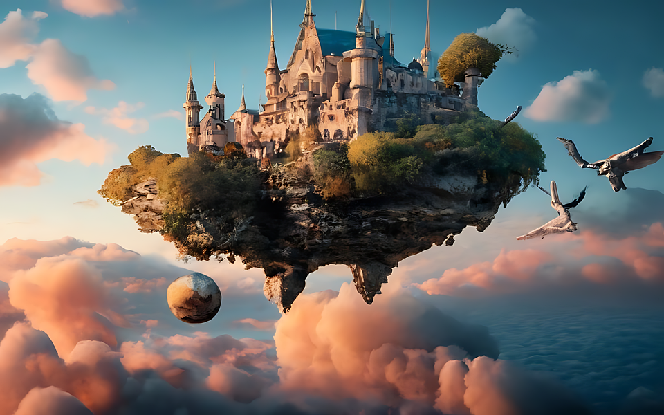 Download Ai Generated Island Floating RoyaltyFree Stock Illustration