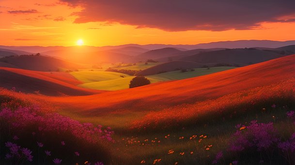 Free Ai Generated Sunset illustration and picture