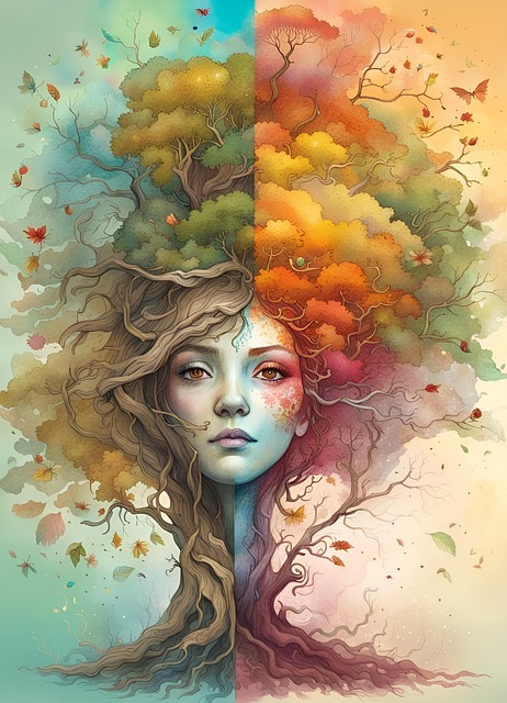 Download free HD stock image of Ai Generated Woman Free ai generated woman tree illustration