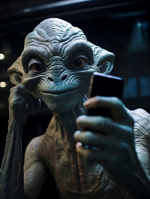 Free ai generated alien selfie illustration