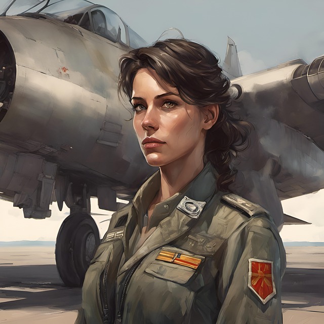 Free ai generated woman pilot illustration