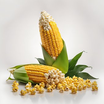 Popcorn, Kolber, Isoleret, Hvid Baggrund