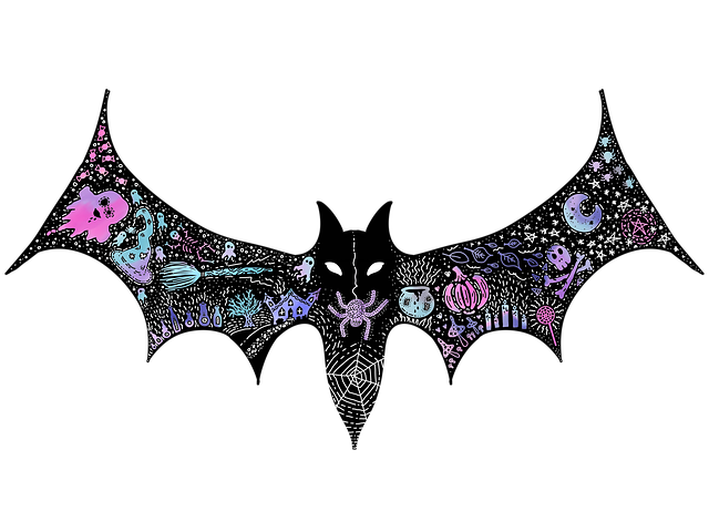 Free bat halloween decoration illustration