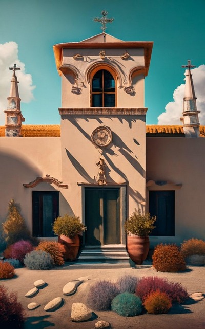 Free ai generated courtyard garden illustration