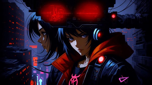 Anime, Kvinde, Cyber, Cyberpunk, Fremtid