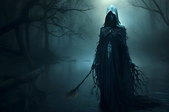 Free ai generated ghost swamp illustration