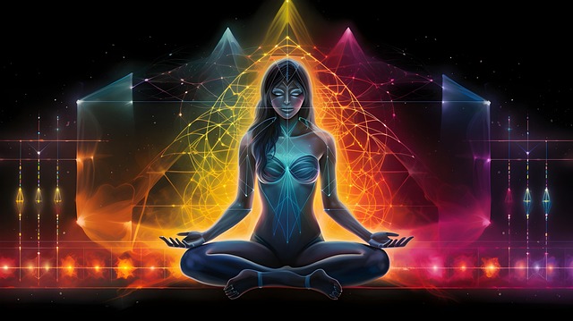 Free yoga meditation energy illustration