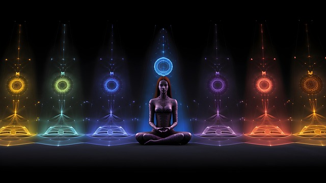 Free yoga alignment rainbow illustration
