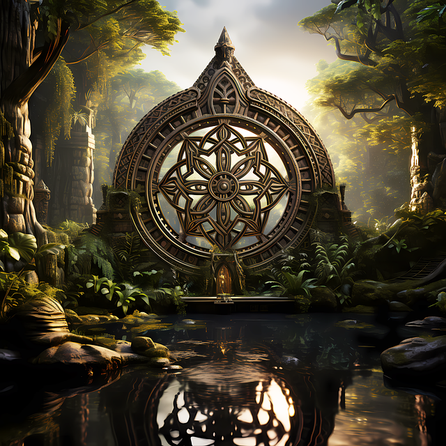 Free ai generated forest building illustration
