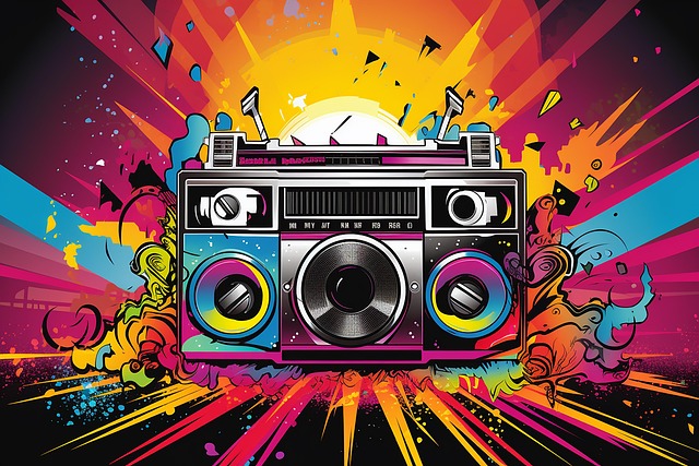 Ai Generiert, Boombox, 80Er Jahre, Retro