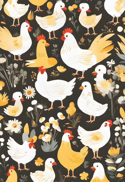 Elementos, Frango, Flores, Arte
