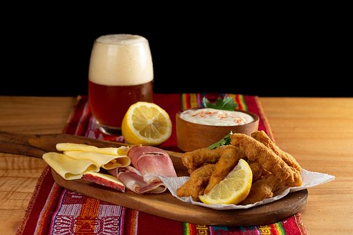 Cerveza, Pollo, Limón, Comida, Jamón