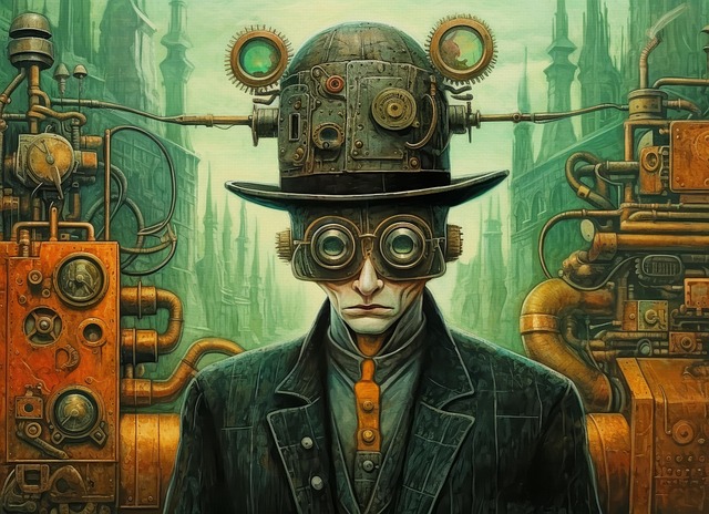 Free steampunk background gears illustration