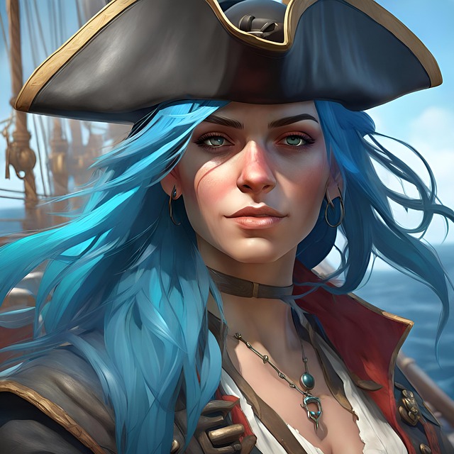 Free pirate blue comic book impact comics illustration