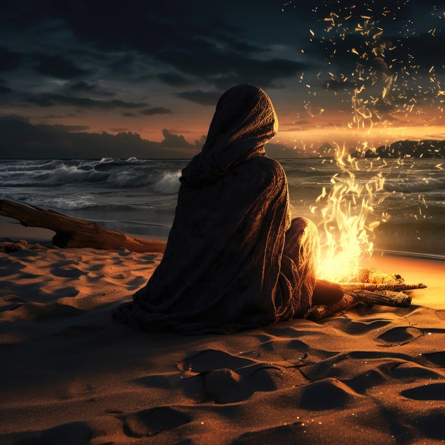 Beach, Campfire, Fire, Shore, Silhouette