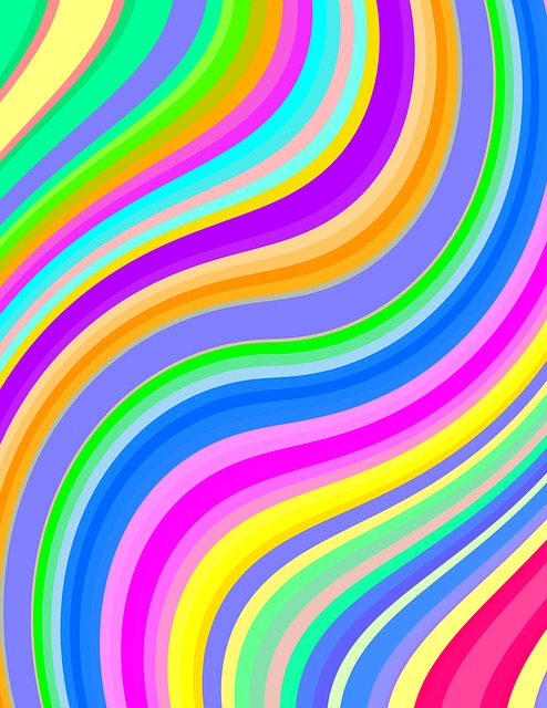 Download free HD stock image of Rainbow Swirl Free rainbow swirl waves illustration
