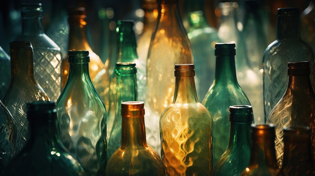 Free empty bottles abstract color illustration