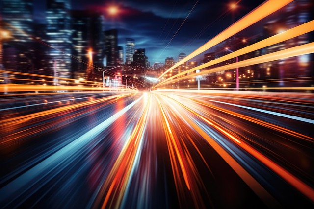 Free motion blur traffic light night illustration