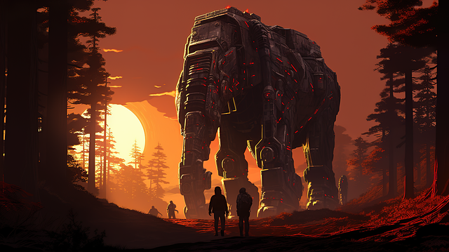 Free sci-fi robot space illustration