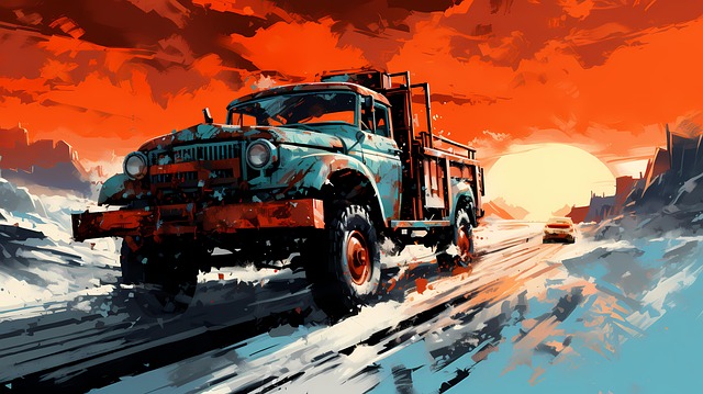Download free HD stock image of Ai Generated Truck Free ai generated truck nature illustration