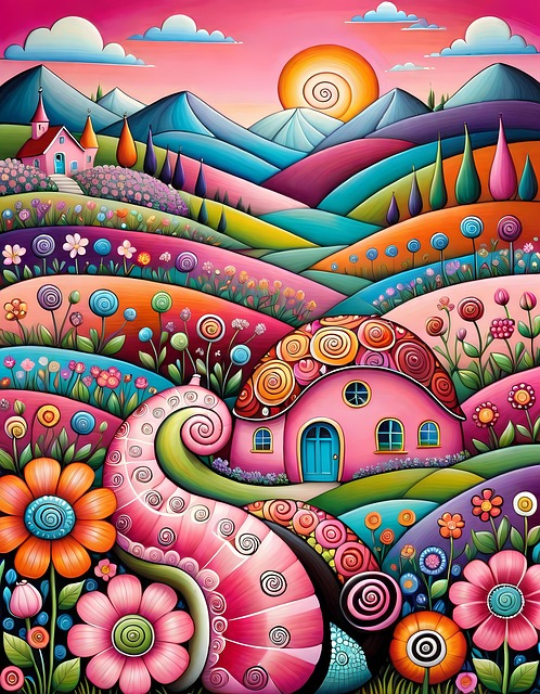 Ai Generiert, Haus, Bunt, Landschaft