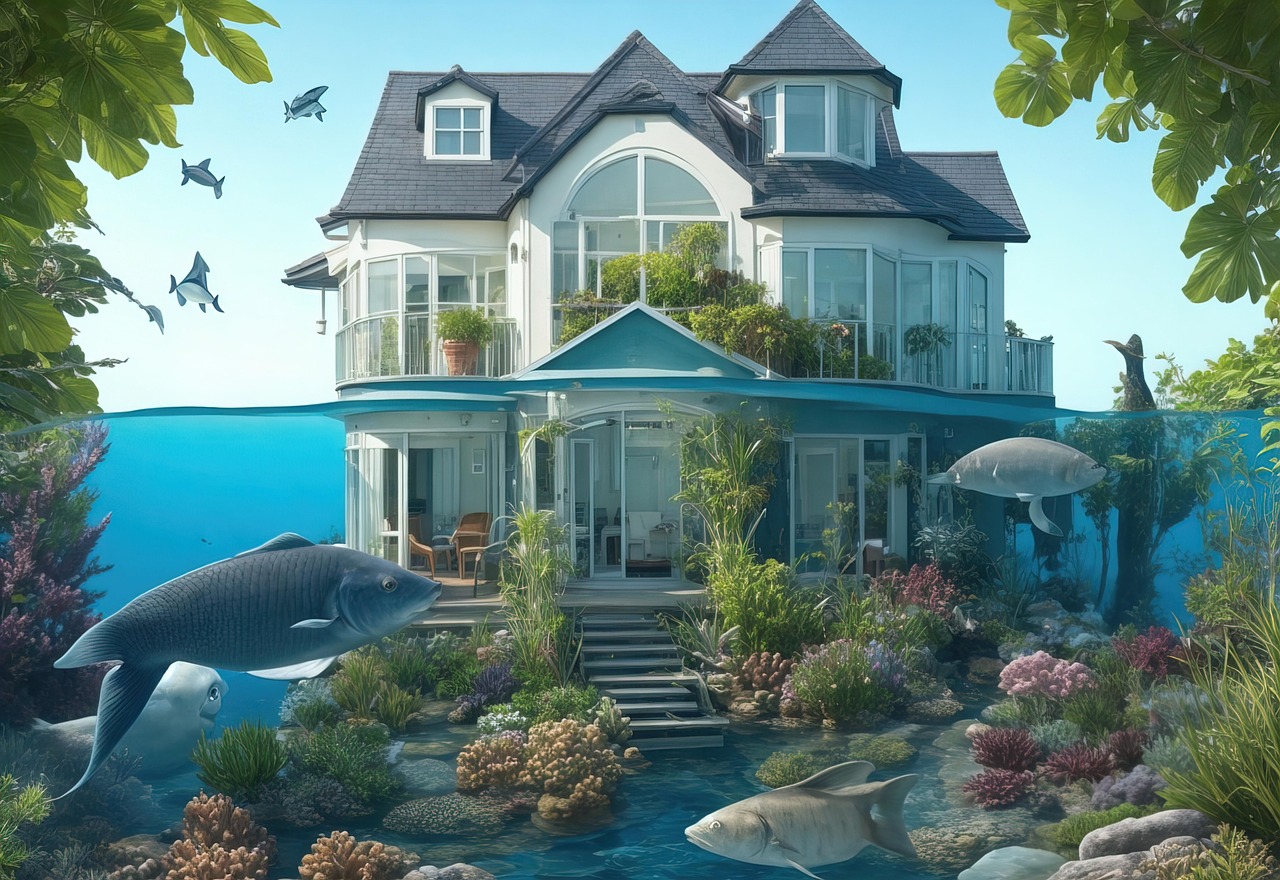 Download Home, House, Underwater. RoyaltyFree Stock Illustration Image