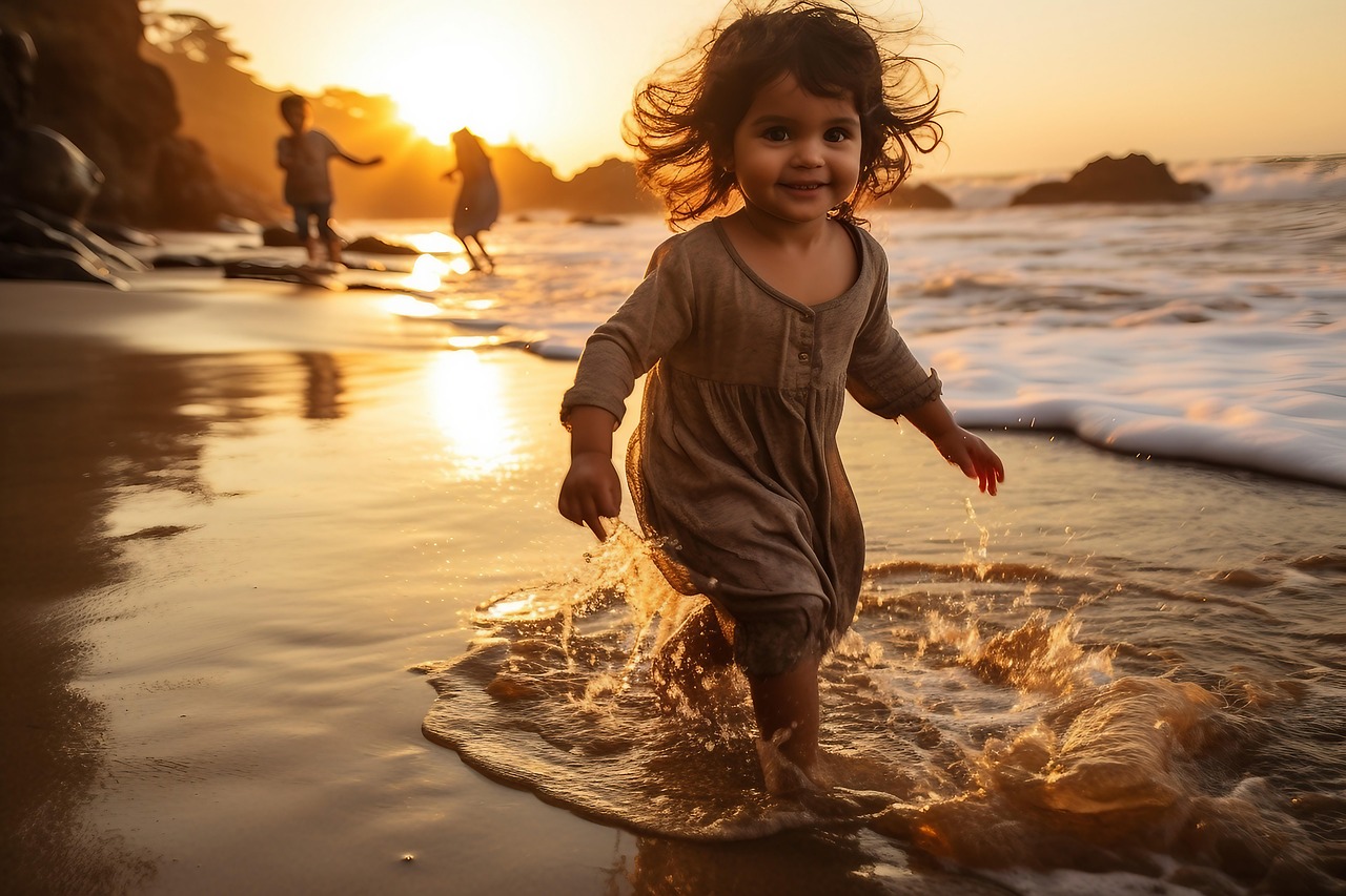 Download free HD stock image of Ai Generated Baby Free ai generated baby beach illustration
