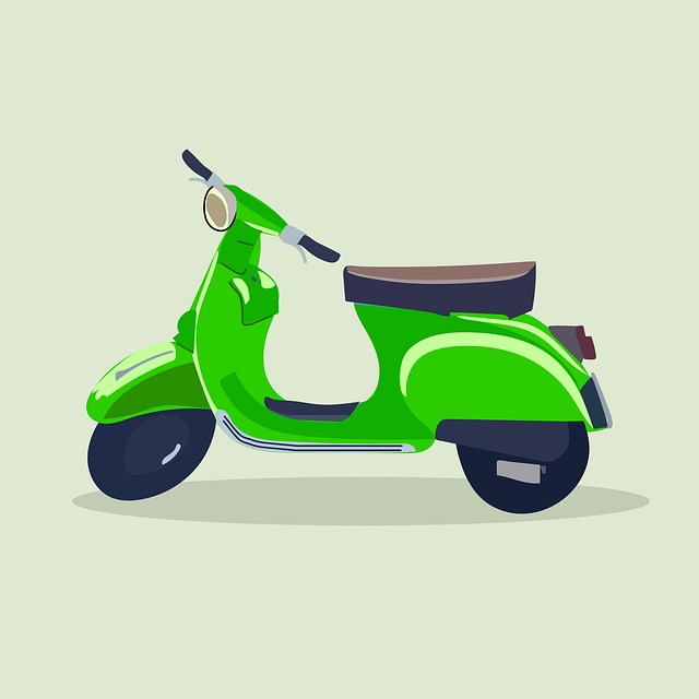 Free scooter transport retro illustration