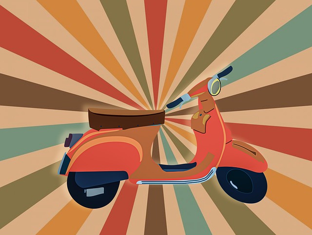 Free scooter transport retro illustration