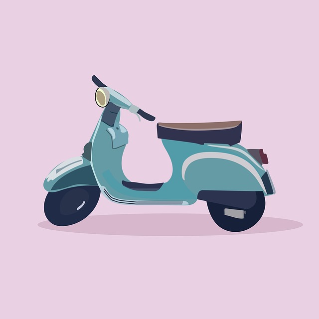 Free scooter transport retro illustration