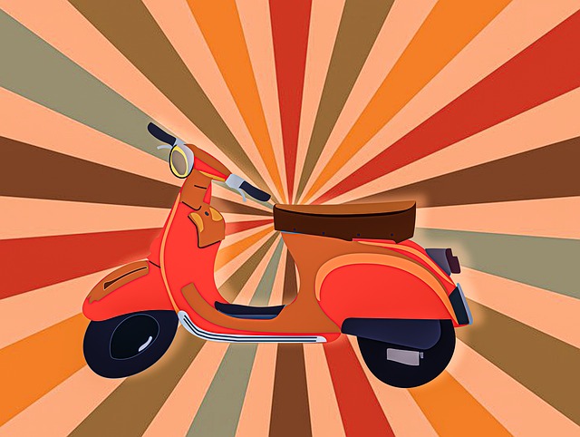 Free scooter transport retro illustration