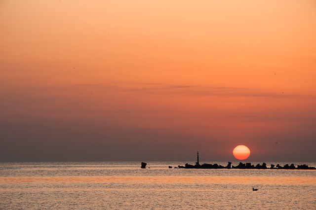 Sonnenuntergang, Sonne, Meer, Strand