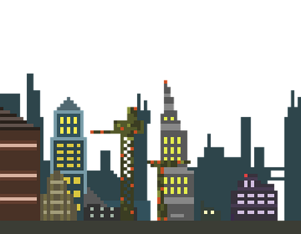 Free Skyline Pixel Art illustration and picture