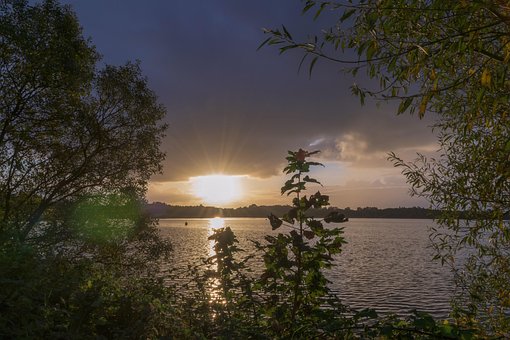 Twilight, Die Sonne, Himmel, Wasser, See
