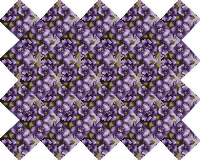 Free ai generated wall tiles purple flowers illustration