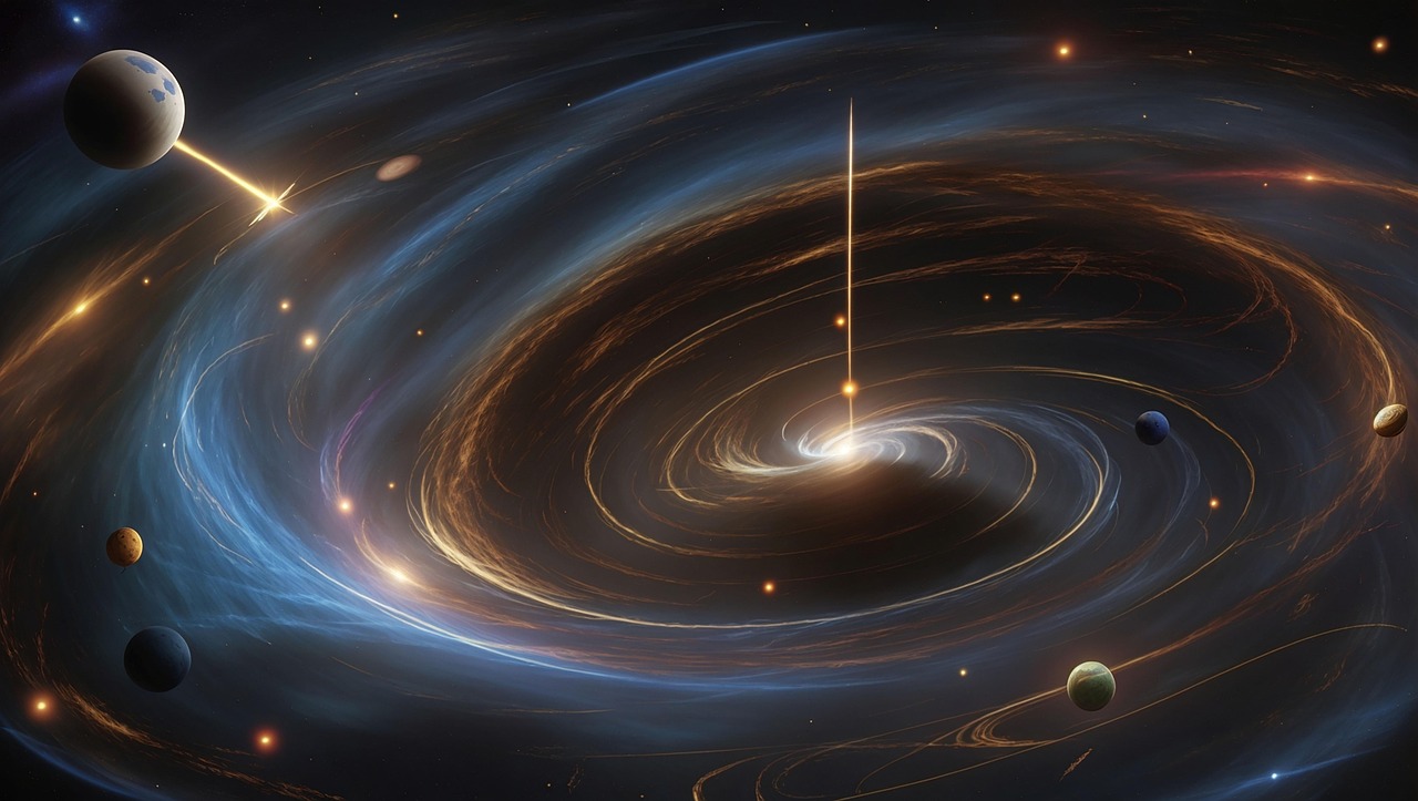 Free ai generated black hole planet illustration