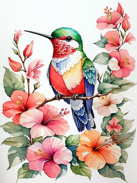 Free Ai Generated Hummingbird illustration and picture