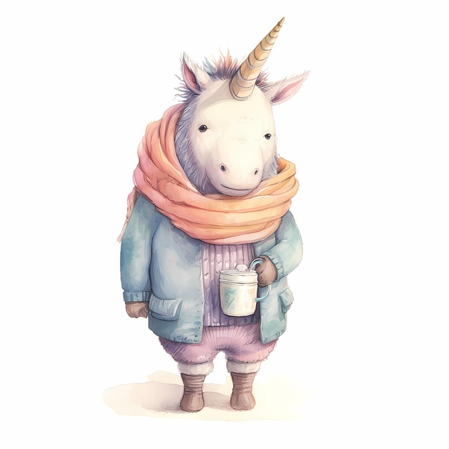 Free ai generated unicorn cartoon illustration