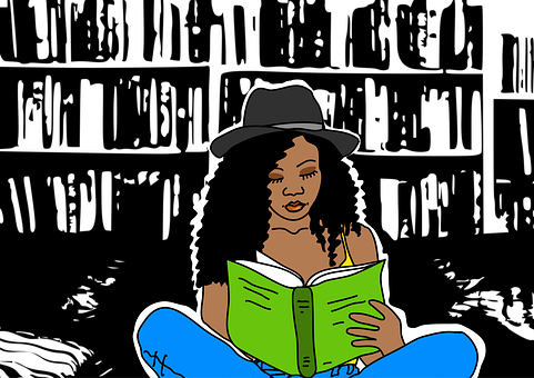 Lesen, Buch, Young, Mädchen, Hut, Sitzt