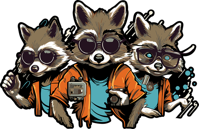 Free ai generated raccoon cartoon vector